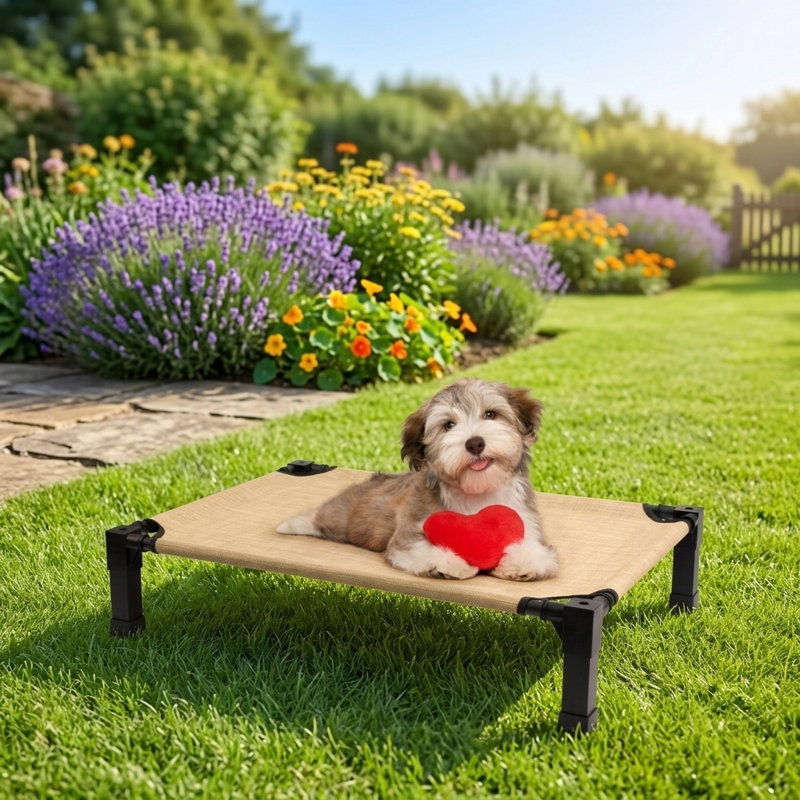 Lit pour chien Cooling Elevated, H 9,3 po x l 51 po x P 36,1 po, Tanné
