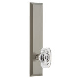 Grandeur Fifth Avenue Tall Plate Passage with Baguette Clear Crystal Door Knob