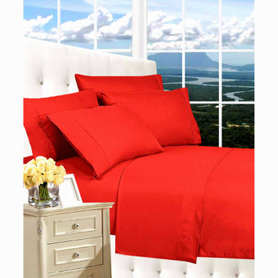 Premier Comfort 1800 Luxury Bedding Set - Wrinkle-Free Full Size Sheets with Deep Pockets - Hotel Quality 4-Piece Rust Sheet Set