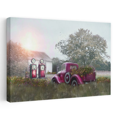 «Country Gas Station», art mural rétro vintage fantaisiste