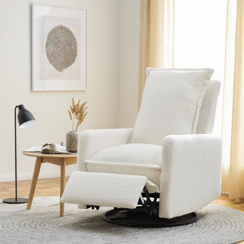 Fauteuil inclinable et pivotant à bascule Teddy, Blanc