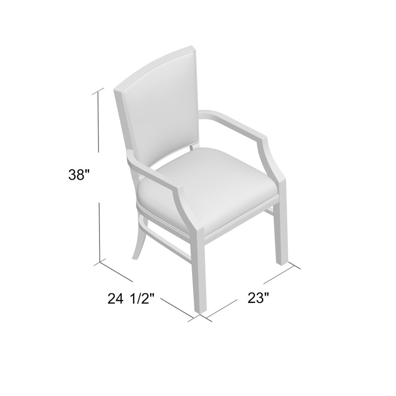 Seward Upholstered King Louis Back Arm Chair, Bark (8789 06), Espresso