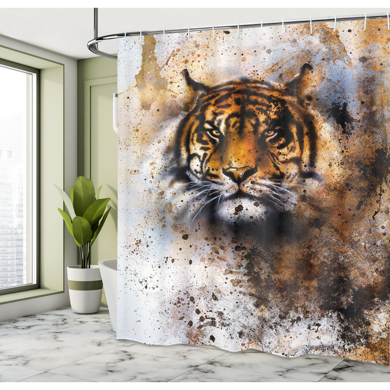 Shower Curtain with Hooks Included, 75"H x 69"W