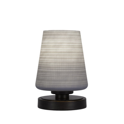 Lampe d'appoint Aneka présentée en finition granit foncé avec verre matriciel de 6 po