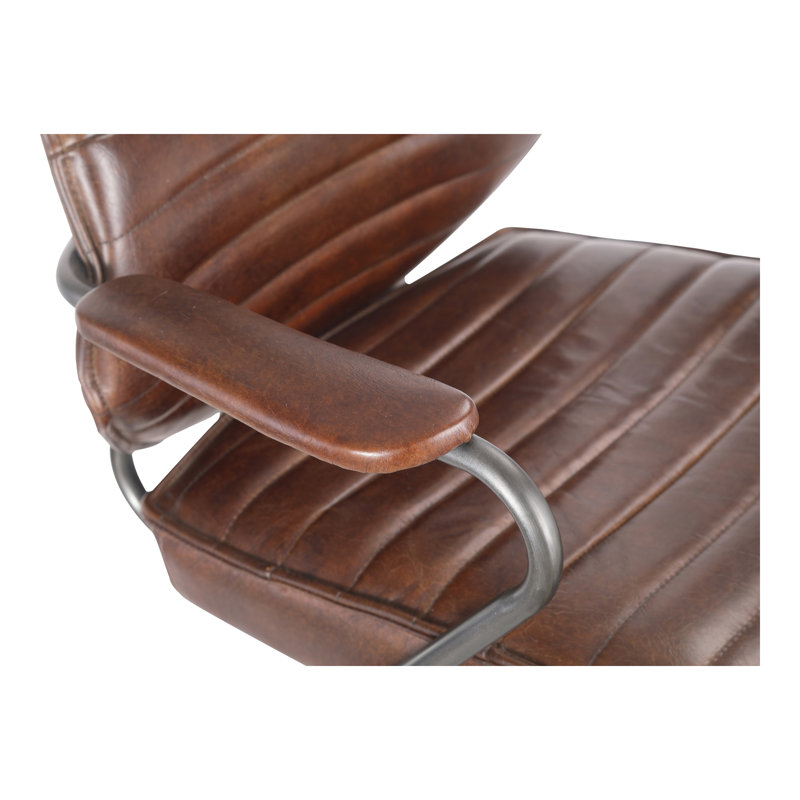 Genuine Leather Executive Chair, Brown Genuine Leather