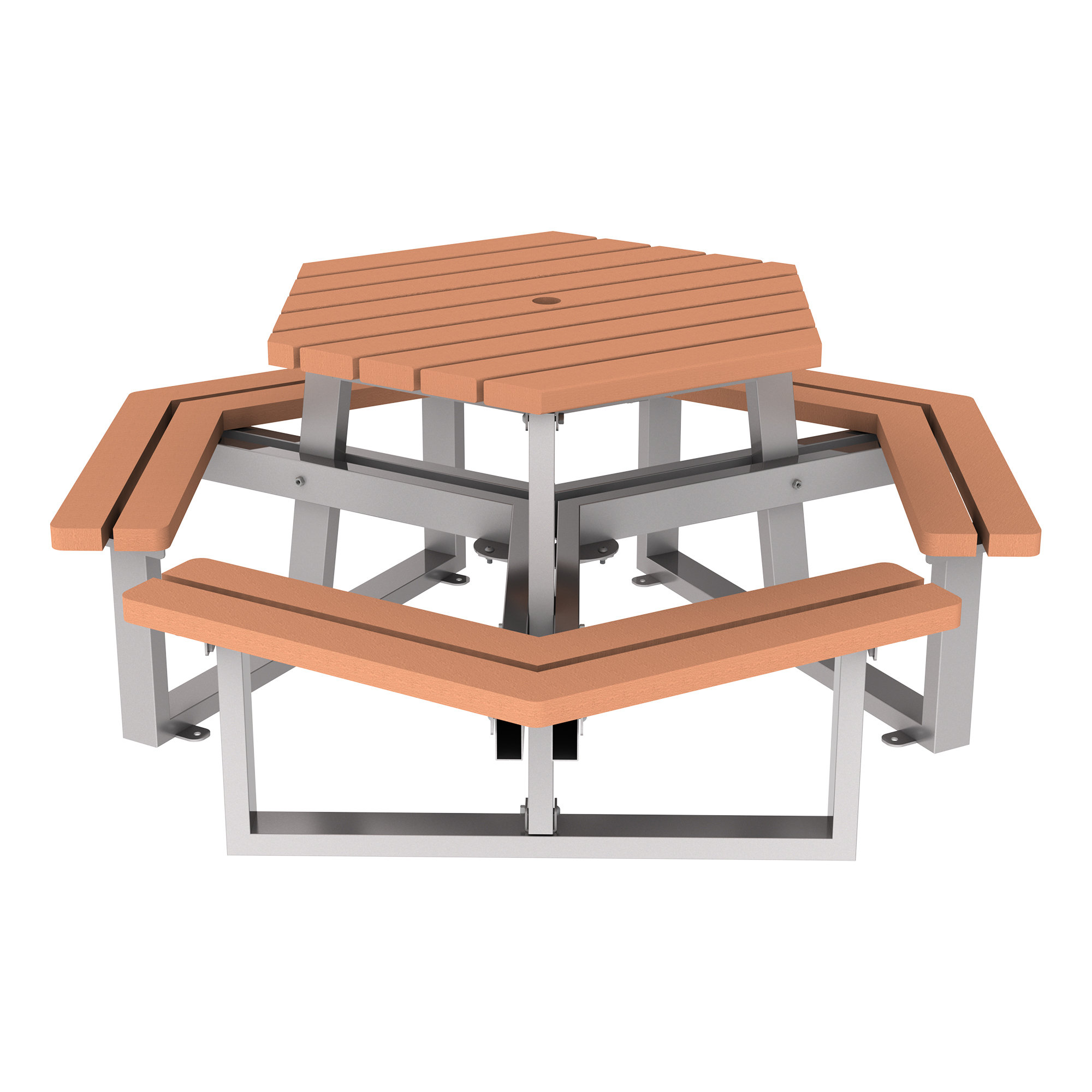 Norwood Commercial Furniture Open Air Series Hexagon Picnic Table ...