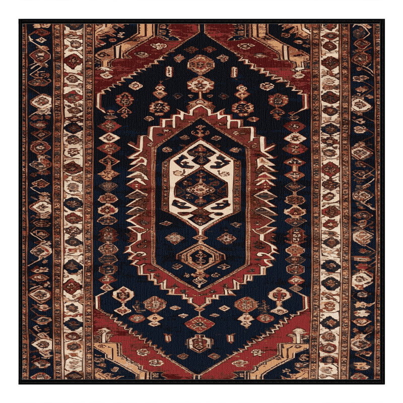 Tapis brun turc lavable à la machine, Carré 3 pi