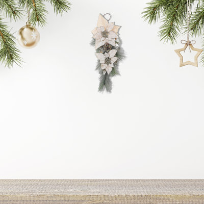 Porte-poinsettia et pomme de pin
