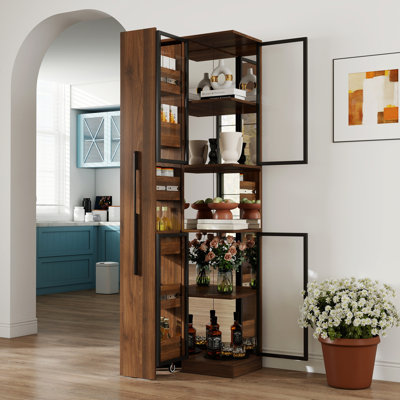 Vitrine 70 "avec portes en verre et lumières