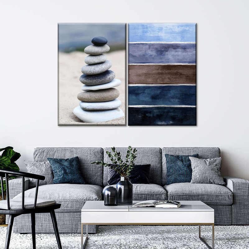 Impression sur toile Zen Stones Balance, H 12 po x l 17 po x P 1 po