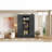 Hall Tree, Modern 85.2''H with Bench, 3 Hooks, 4 Doors &amp; Drawer | MDF | Black-926101747