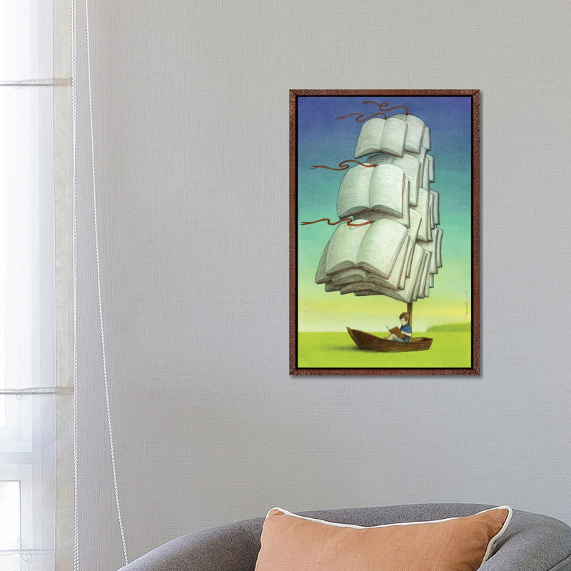 Journey by Pawel Kuczynski - Painting on Canvas, Classic Brown Wood Framed, 66.04 cm H x 45.72 cm W
