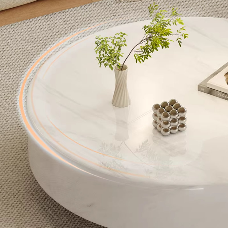 Table basse ronde pour le salon Minimalis, H 13,77 po x L 35,43 po x l 35,43 po