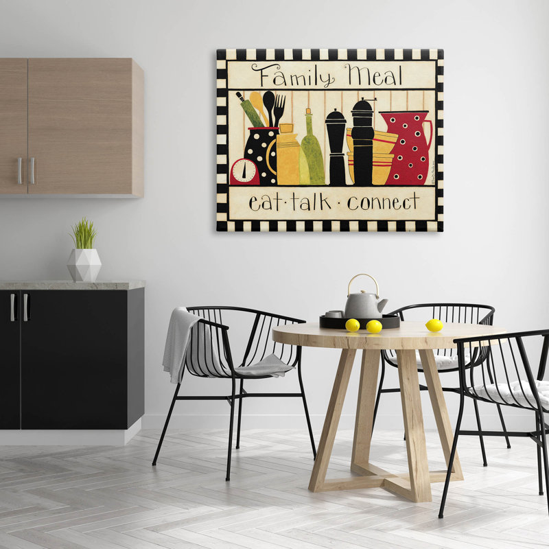 «Family Meal Vintage Kitchen Ustensils», art mural par Dan Dipaolo, H 36 po x l 48 po x P 1,5 po