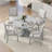 Bowlds Retro 5-piece Dining Set Extendable Round Table and 4 Chairs,Round Table Top with Leaf,dining table set,dining room set-388632241-388632243