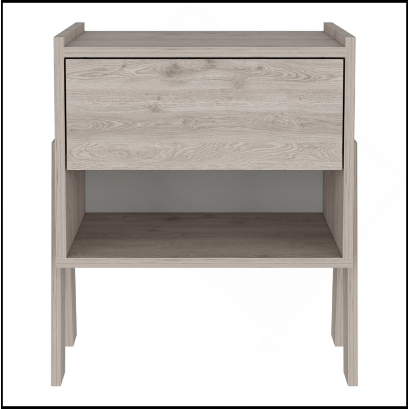 Table de chevet Hyacinth, un tiroir, une tablette ouverte