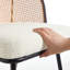 Chaises de salle à manger rembourrées de 19,3 po de hauteur avec structure en métal noir et dossier Cane-438477463-454741144