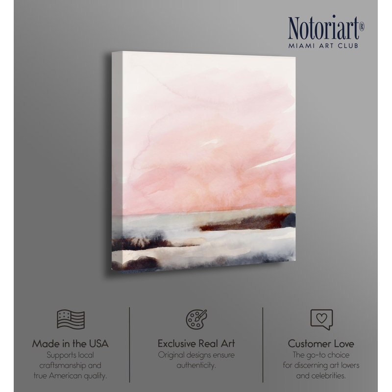 «Pink Sky at Sea», reproduction d'art sur toile par Notoriart, H 30 po x l 36 po, Toile tendue avec châssis