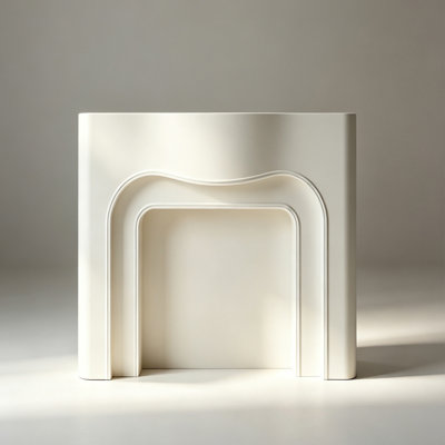 White Manufactured Wood Freestanding Fireplace