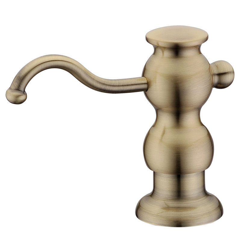Whitehaus Solid Brass Soap & Lotion Dispenser, Laiton antique