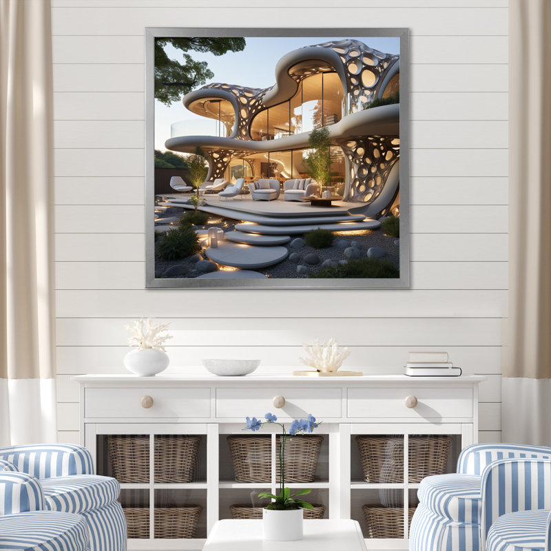 California Dream House IV - Cityscapes Wall Art Prints, H 30 po x l 30 po x P 1 po, Cadre simple argenté