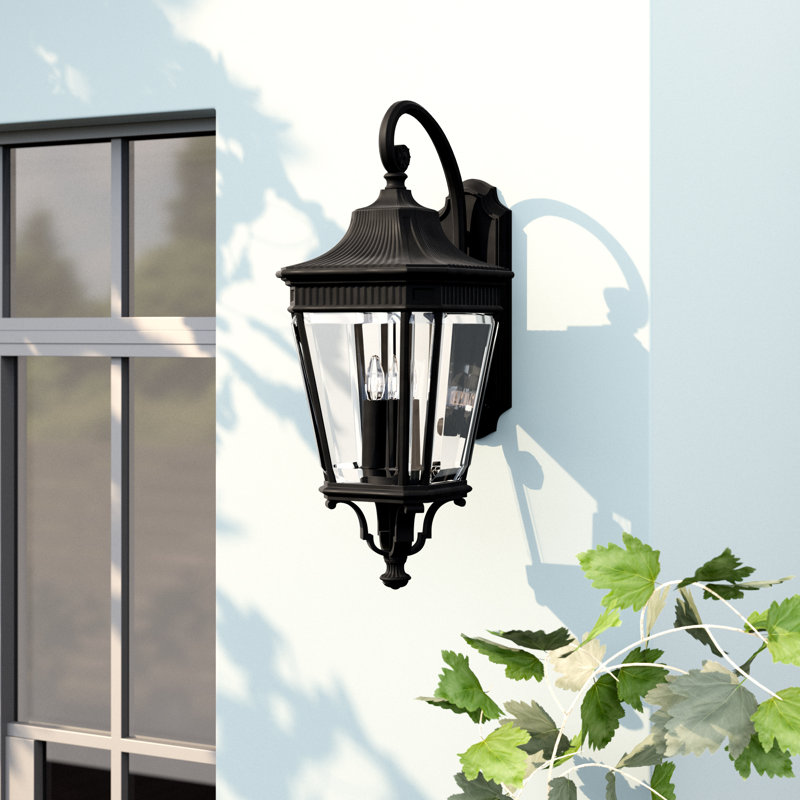 Tibbett 3 - Bulb 78cm H Outdoor Wall Lantern, Black