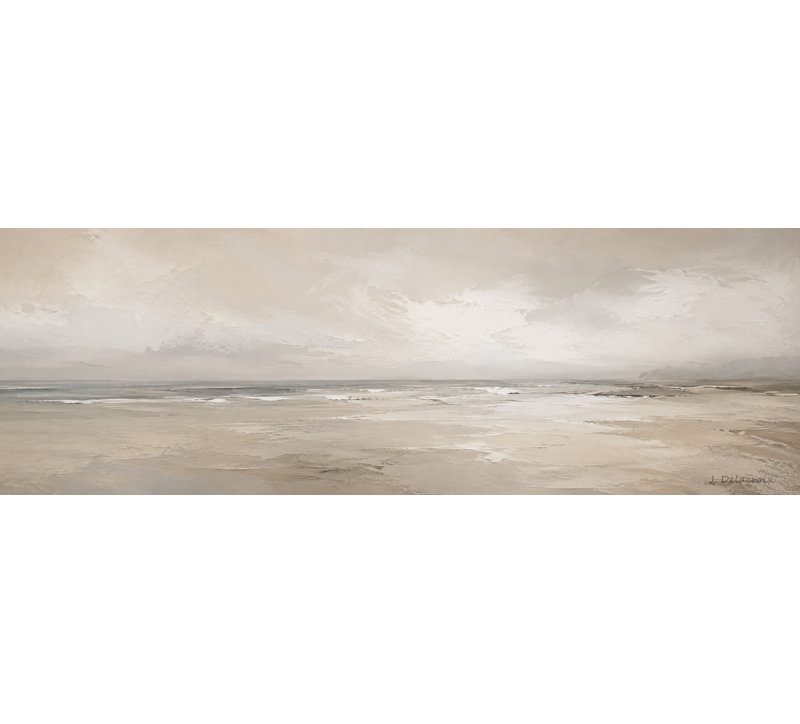 Sandbar, lumière neutre, paysage abstrait, impression sur toile tendue, L 48 po x H 16 po x P 1,5 po