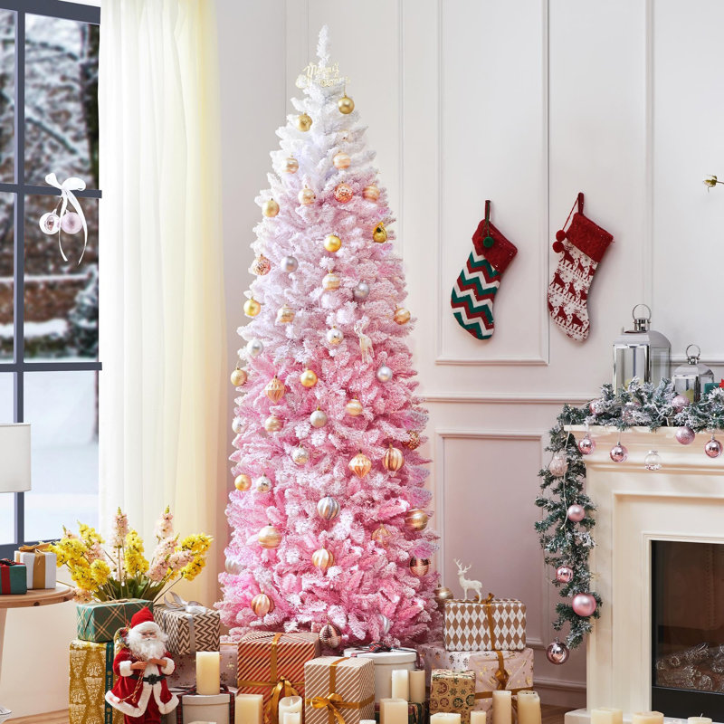 Arbre de Noël avec flocons de neige pré-éclairés, 7.5'