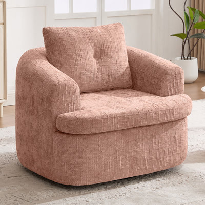 Fauteuil demi-tonneau pivotant à 360 ° 360,6 po avec chaise à deux couches pour le salon, la chambre à coucher, le bureau et l'hôtel