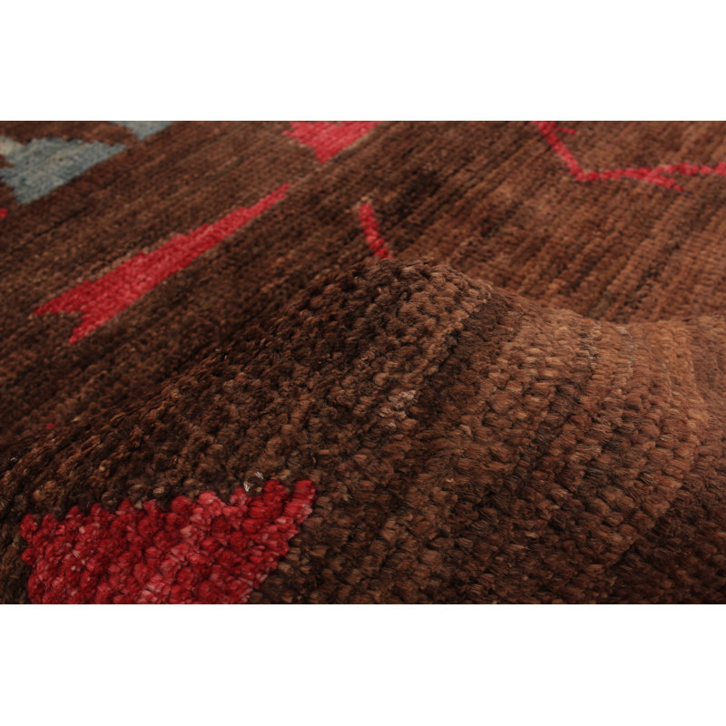 Tapis intérieur en laine 4 pi 2 po x 6 pi 7 po à la main one-of-kind-noué la 2010 shalimar brun Céline