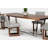 Gax Walnut Solid Wood Top Metal Base Dining Table-21648543-21648548