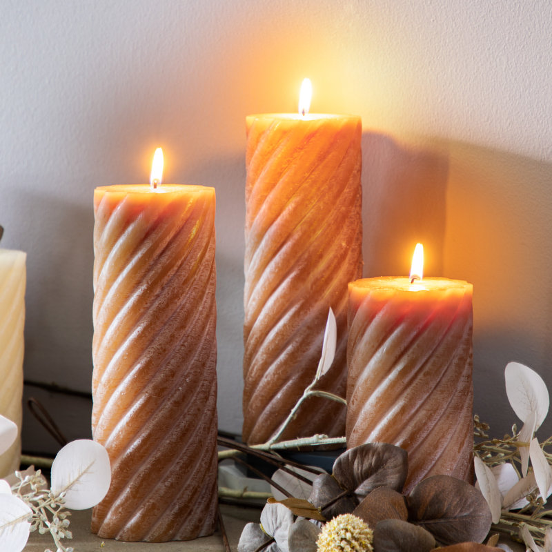 Vanilla Pillar Scented Pillar Candle, 20" x 7.50", Amber
