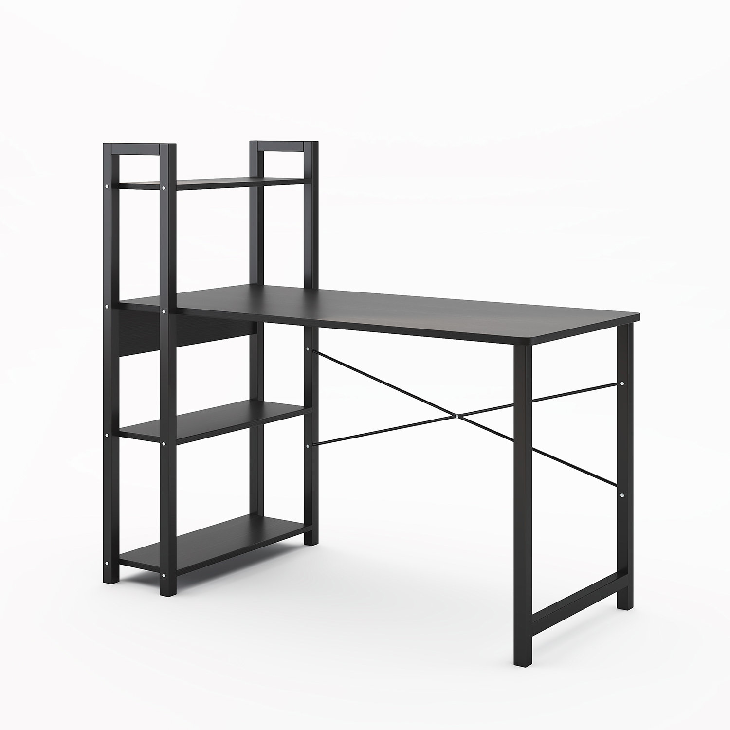 Wrought Studio™ Bookcase Computer Desk With Steel Frame | Wayfair