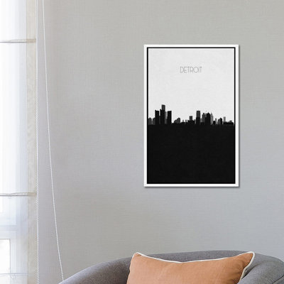 Detroit, Michigan City Skyline by Ayse Deniz Akerman - Print on Canvas