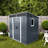 Outdoor Storage Shed, Weatherproof Tool Shed With Metal Foundation Frame, Corrosion-Resistant Steel, Inclined Roof For Rain Drainage