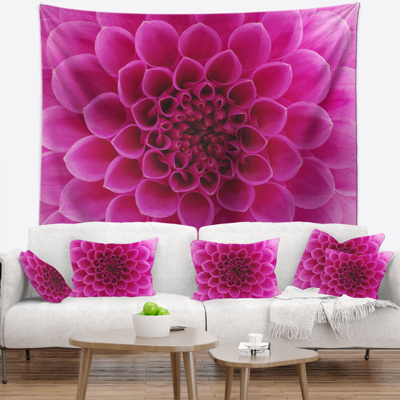 Tapisserie florale rose foncé, H 50 po x l 60 po