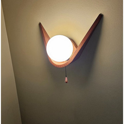 Slung Bent Wood Wall Sconce Light