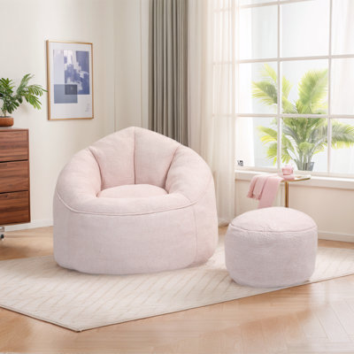 Soft Bean Bag Chair with Footstool Bean Bag Sofa Floor Sofa Floor Chair Large Bean Bag Chair