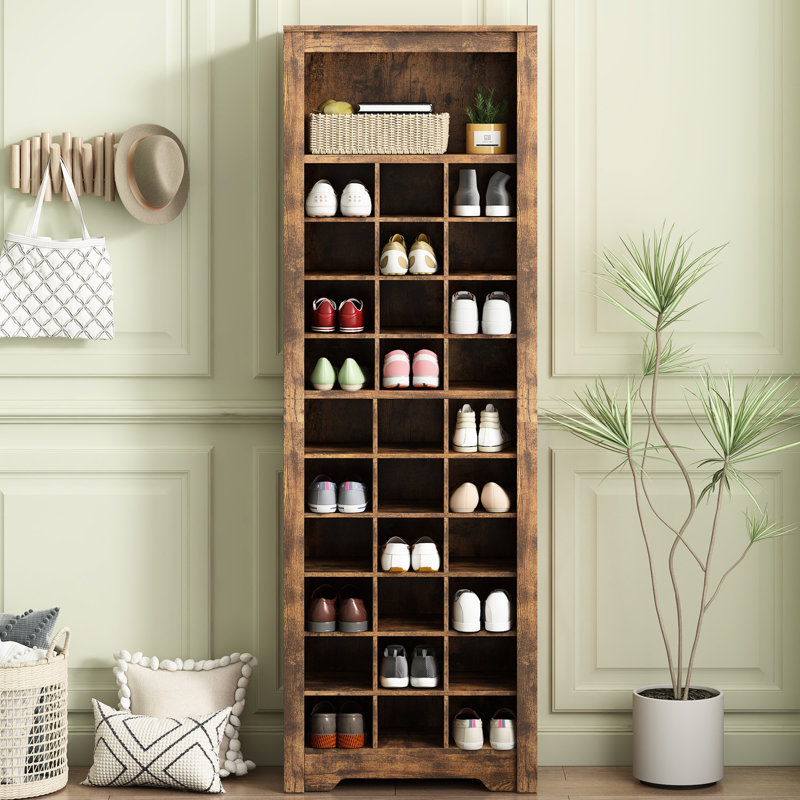 Armoire à chaussures rustique brun avec 30 pour la gestion de l'espace 30 A soignée
