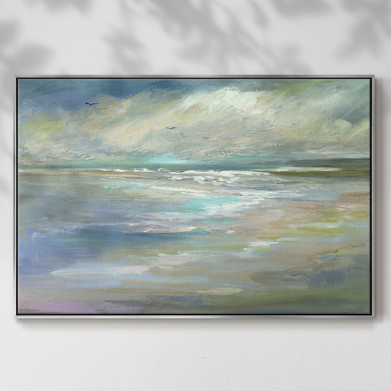 Beach Light I, reproduction d'art sur toile, H 27 po x l 41 po x P 2 po, Argent