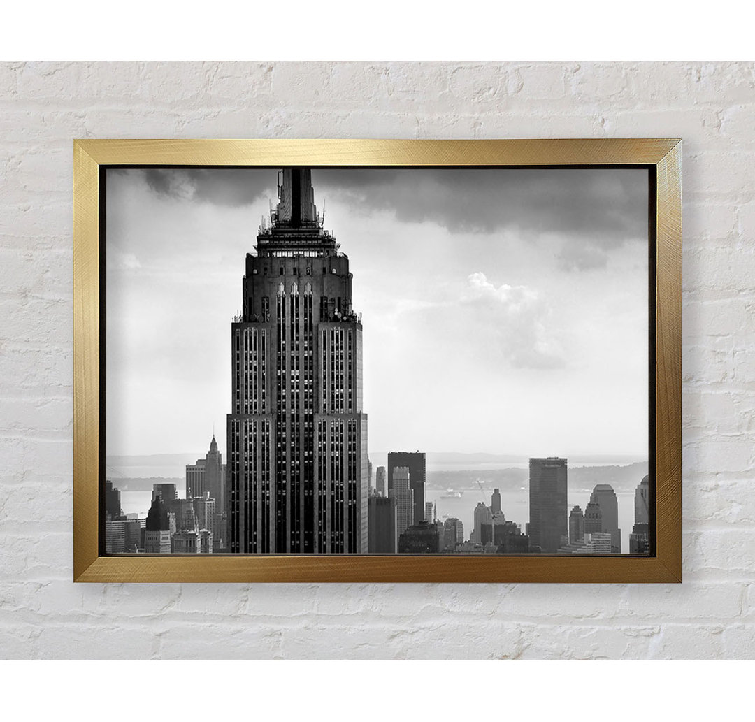 Gerahmtes Leinwandbild Empire State Building B N W