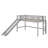 Twin Size Loft Bed With Ladder & Slide, Loftbeds With Safety Rails,Wood Twin Low Loft Bed With Storage Space-1407976291