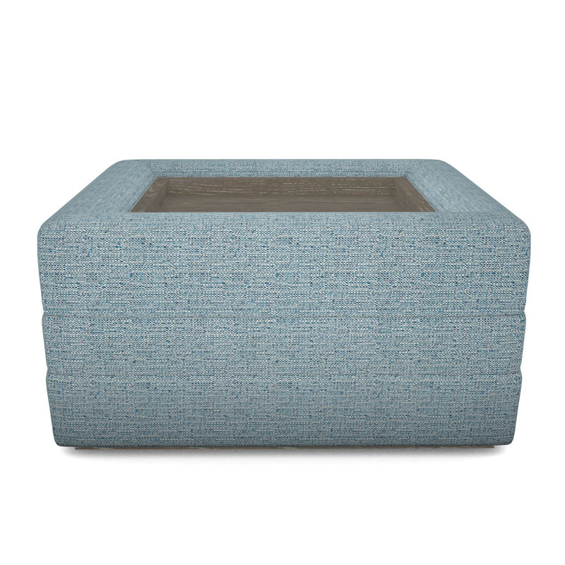 Boyden Ottoman with Wood Tray, Hampton, Tuck Cobalt