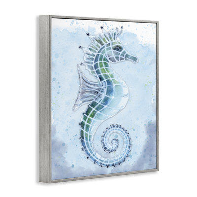 Art hippocampe en vitrail par Patti Bishop