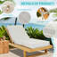 Paquet de 2 coussins de 80 po pour chaise longue d'extérieur, housse imperméable, amovible et lavable, coussins de remplacement toutes saisons pour jardin de piscine, beige / l-41111109-55894029