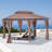 Patio Gazebo, Outdoor Gazebo Canopy Shelter With Curtains, Vented Roof, Steel Frame For Garden, Lawn Backyard And Deck-114577634