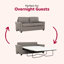 Canapé-lit convertible avec ports USB, canapé-lit double pour salon moderne, gris
