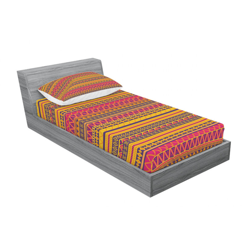 Microfiber Ikat Sheet Set, Twin XL Sheet Set with Fitted Sheet