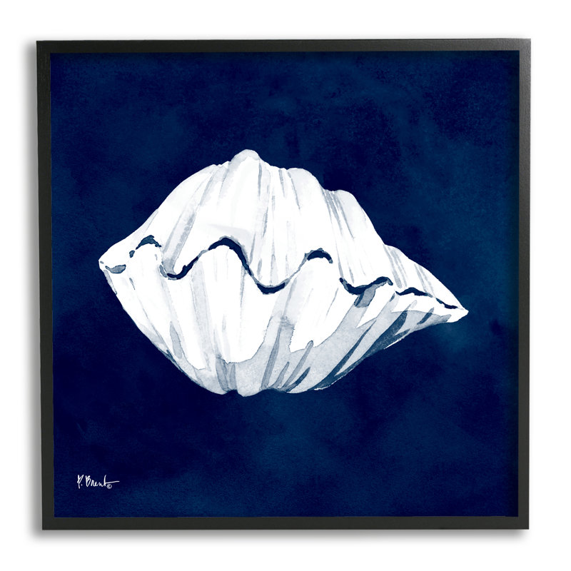 Coquille de cyanorphe côtière de palourdes par Paul Brent - Peinture sur bois, H 17 po x l 17 po x P 1,5 po