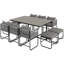 Outsunny 10 Seater Rattan Cube Garden Furniture Set with Cushions Grey